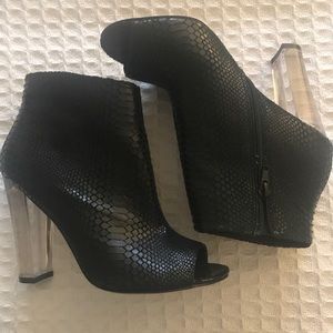 Steve Madden snakeskin peeptoe booties